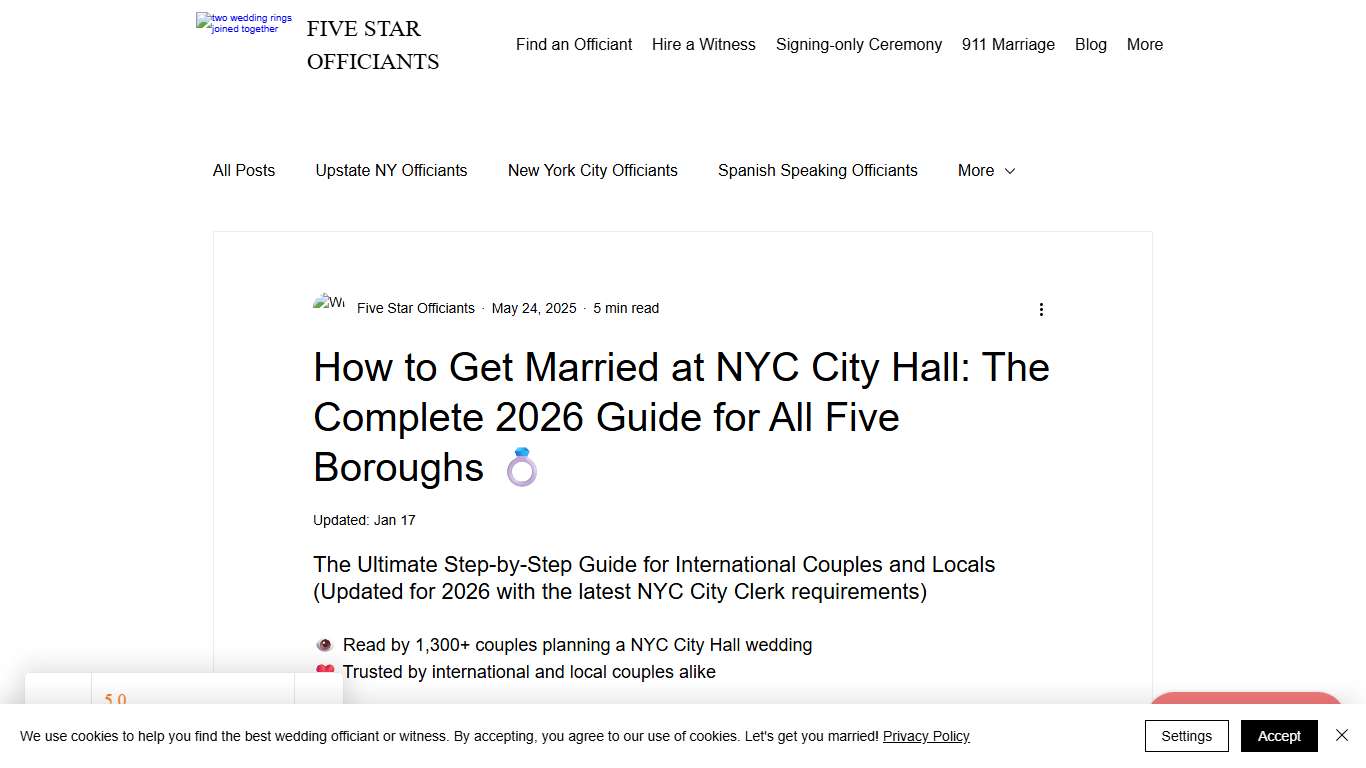 How to Get Married at NYC City Hall: The Complete 2026 Guide for All Five Boroughs 💍